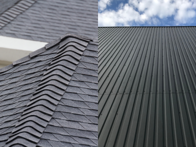 Metal roof and asphalt shingles comparison