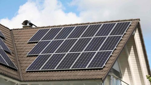 Solar panels installed on a residential roof